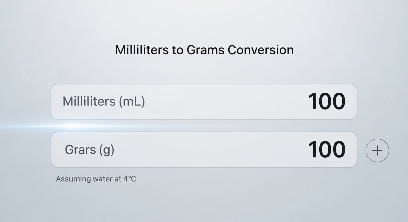 Milliliters to Grams