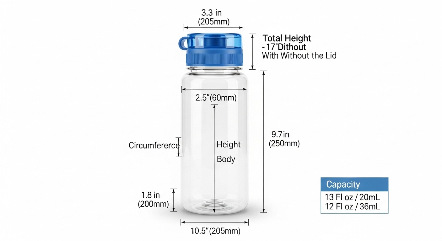 Water Bottle Dimensions